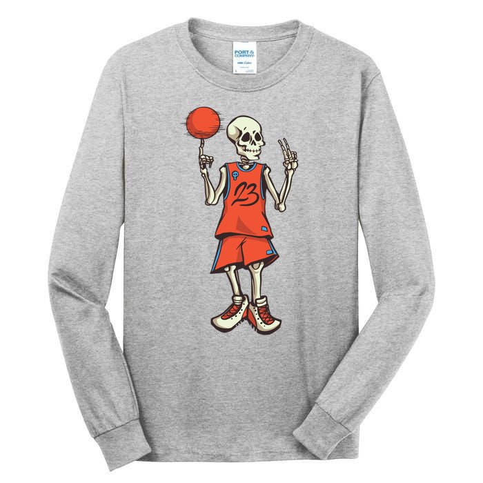 Skeleton Basketball Tall Long Sleeve T-Shirt