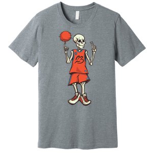 Skeleton Basketball Premium T-Shirt