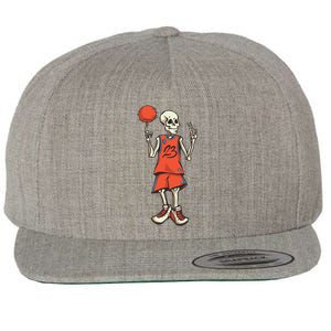 Skeleton Basketball Wool Snapback Cap