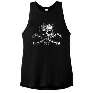 Skull & Bones 322 Distressed Skull And Crossbones Ladies PosiCharge Tri-Blend Wicking Tank