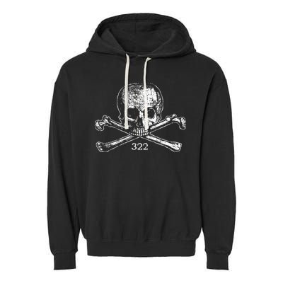 Skull & Bones 322 Distressed Skull And Crossbones Garment-Dyed Fleece Hoodie