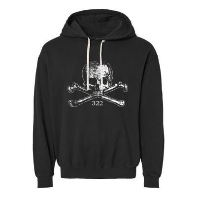 Skull & Bones 322 Distressed Skull And Crossbones Garment-Dyed Fleece Hoodie