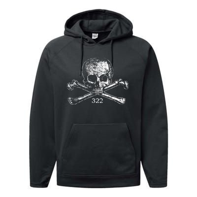 Skull & Bones 322 Distressed Skull And Crossbones Performance Fleece Hoodie