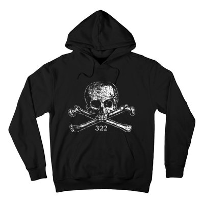 Skull & Bones 322 Distressed Skull And Crossbones Hoodie