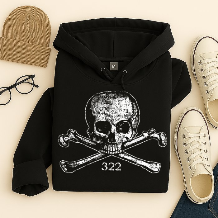 Skull & Bones 322 Distressed Skull And Crossbones Hoodie