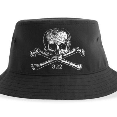 Skull & Bones 322 Distressed Skull And Crossbones Sustainable Bucket Hat