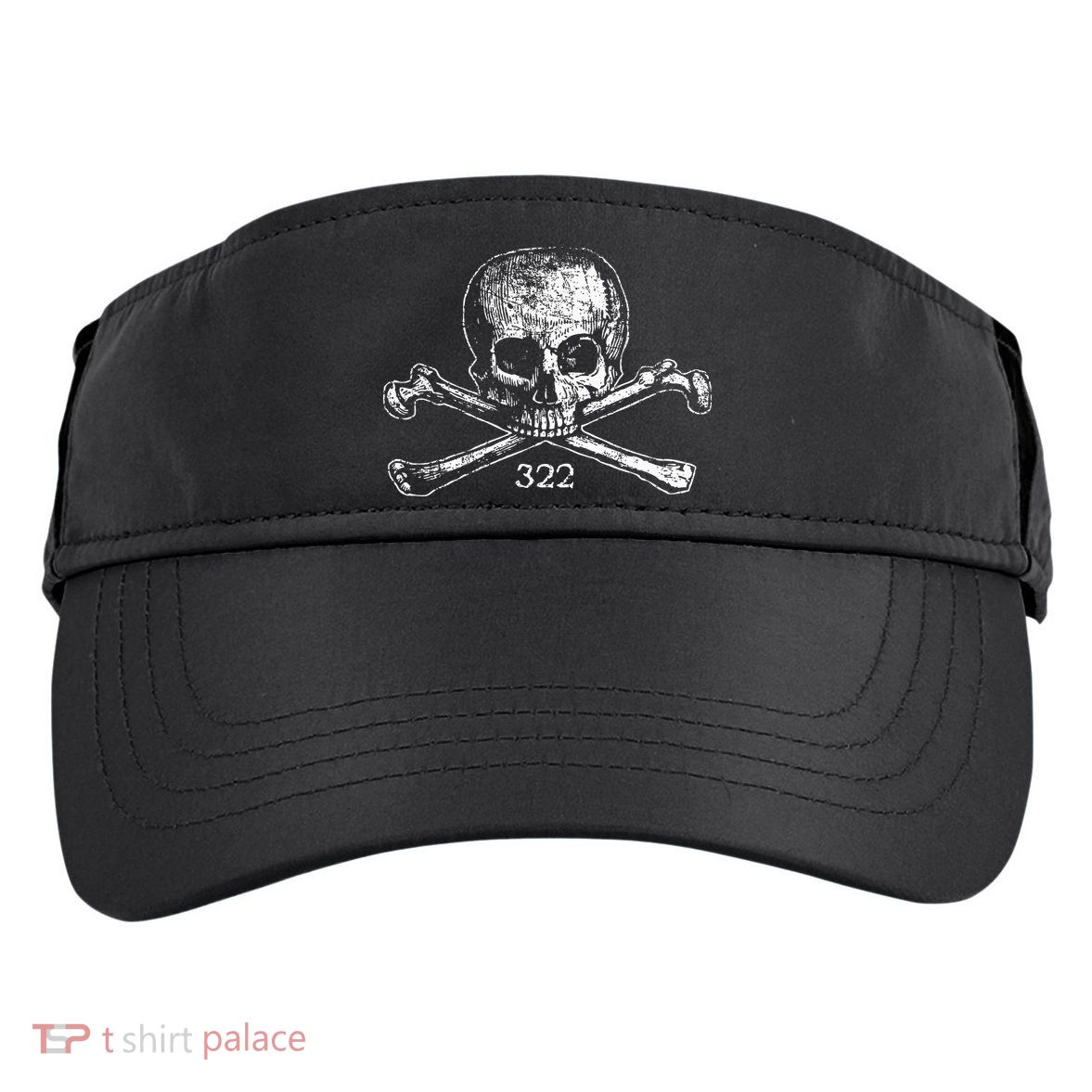 Skull & Bones 322 Distressed Skull And Crossbones Adult Drive Performance Visor