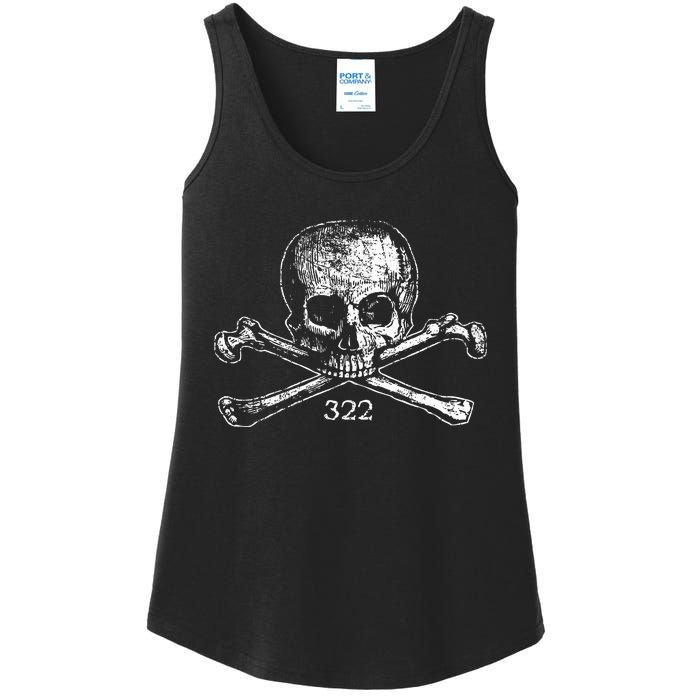 Skull & Bones 322 Distressed Skull And Crossbones Ladies Essential Tank