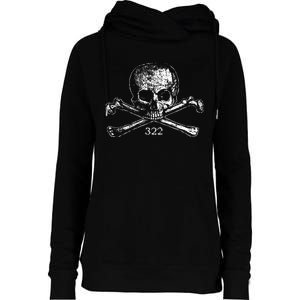 Skull & Bones 322 Distressed Skull And Crossbones Womens Funnel Neck Pullover Hood