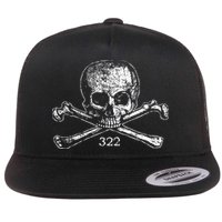 Skull & Bones 322 Distressed Skull And Crossbones Flatbill Hat