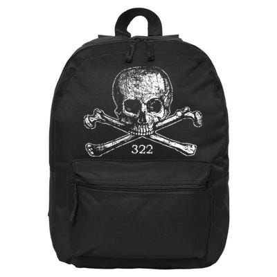 Skull & Bones 322 Distressed Skull And Crossbones 16 in Basic Backpack