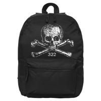 Skull & Bones 322 Distressed Skull And Crossbones 16 in Basic Backpack
