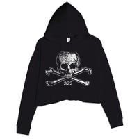 Skull & Bones 322 Distressed Skull And Crossbones Crop Fleece Hoodie