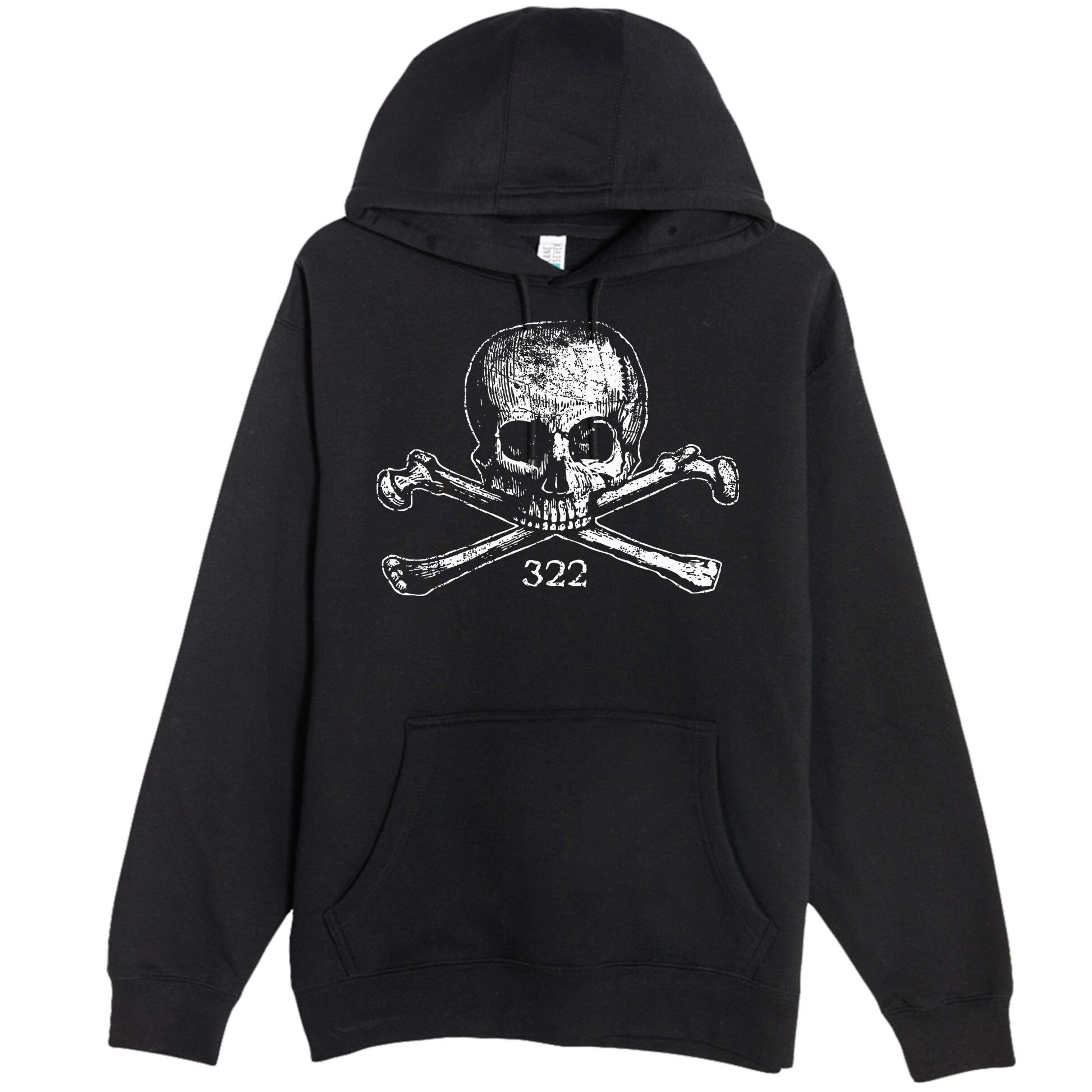 Skull & Bones 322 Distressed Skull And Crossbones Premium Pullover Hoodie