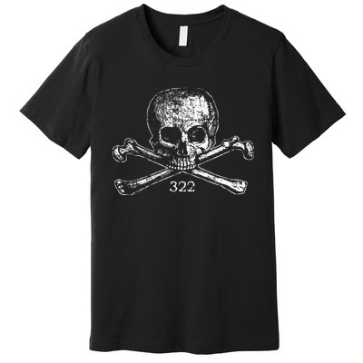 Skull & Bones 322 Distressed Skull And Crossbones Premium T-Shirt