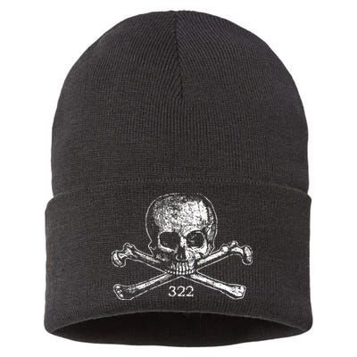 Skull & Bones 322 Distressed Skull And Crossbones Sustainable Knit Beanie