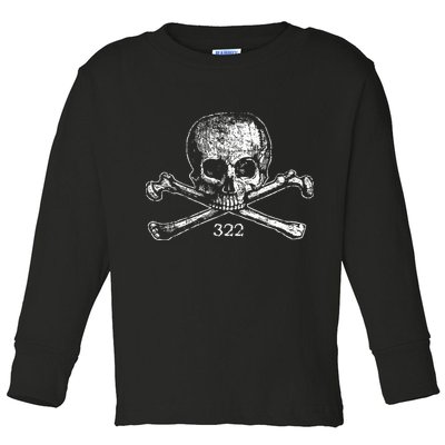 Skull & Bones 322 Distressed Skull And Crossbones Toddler Long Sleeve Shirt