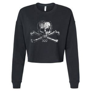 Skull & Bones 322 Distressed Skull And Crossbones Cropped Pullover Crew