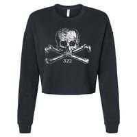Skull & Bones 322 Distressed Skull And Crossbones Cropped Pullover Crew