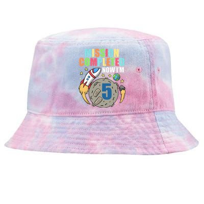 Space Birthday 5 Astronaut Planets Rocket Ship Party Tie-Dyed Bucket Hat