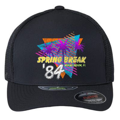 Spring Break 84 Miami Beach 80s Party Wear Flexfit Unipanel Trucker Cap