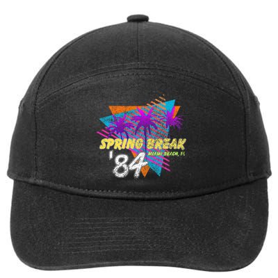 Spring Break 84 Miami Beach 80s Party Wear 7-Panel Snapback Hat