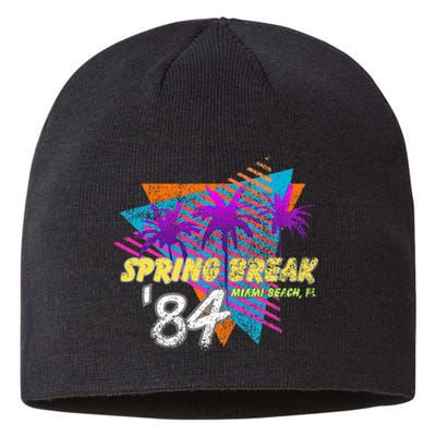 Spring Break 84 Miami Beach 80s Party Wear Sustainable Beanie