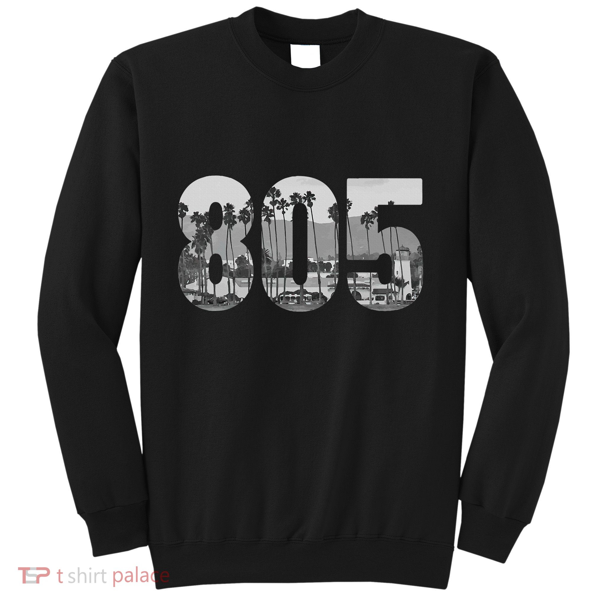Santa Barbara 805 Area Code Vintage Palm Trees California Sweatshirt