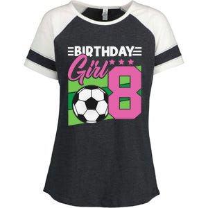 Soccer Birthday 8 Year Old Girl 8th Birthday Enza Ladies Jersey Colorblock Tee