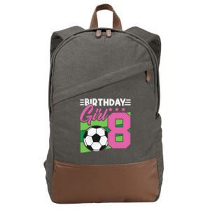 Soccer Birthday 8 Year Old Girl 8th Birthday Cotton Canvas Backpack