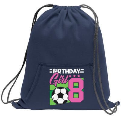 Soccer Birthday 8 Year Old Girl 8th Birthday Sweatshirt Cinch Pack Bag