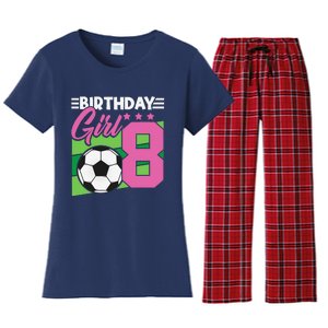 Soccer Birthday 8 Year Old Girl 8th Birthday Women's Flannel Pajama Set