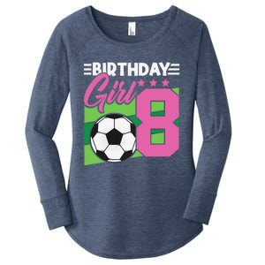 Soccer Birthday 8 Year Old Girl 8th Birthday Women's Perfect Tri Tunic Long Sleeve Shirt