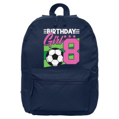 Soccer Birthday 8 Year Old Girl 8th Birthday 16 in Basic Backpack