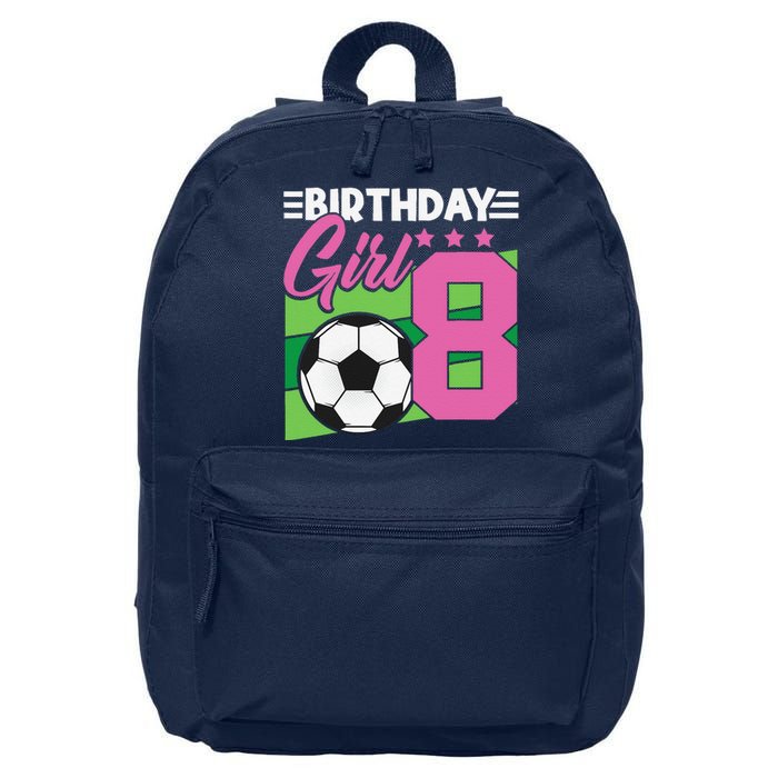 Soccer Birthday 8 Year Old Girl 8th Birthday 16 in Basic Backpack