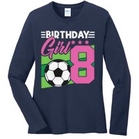 Soccer Birthday 8 Year Old Girl 8th Birthday Ladies Long Sleeve Shirt