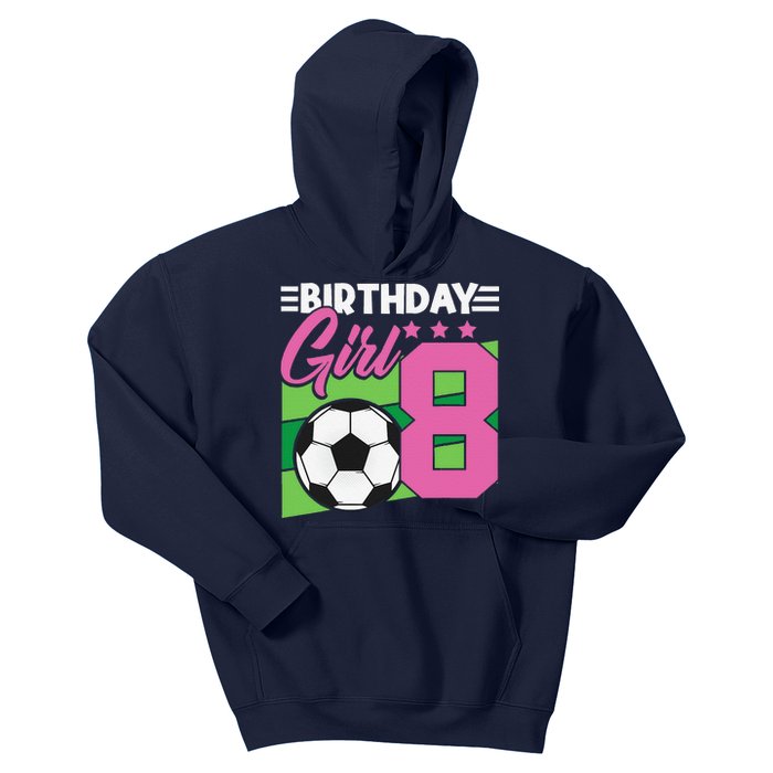 Soccer Birthday 8 Year Old Girl 8th Birthday Kids Hoodie