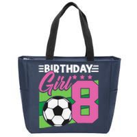 Soccer Birthday 8 Year Old Girl 8th Birthday Zip Tote Bag