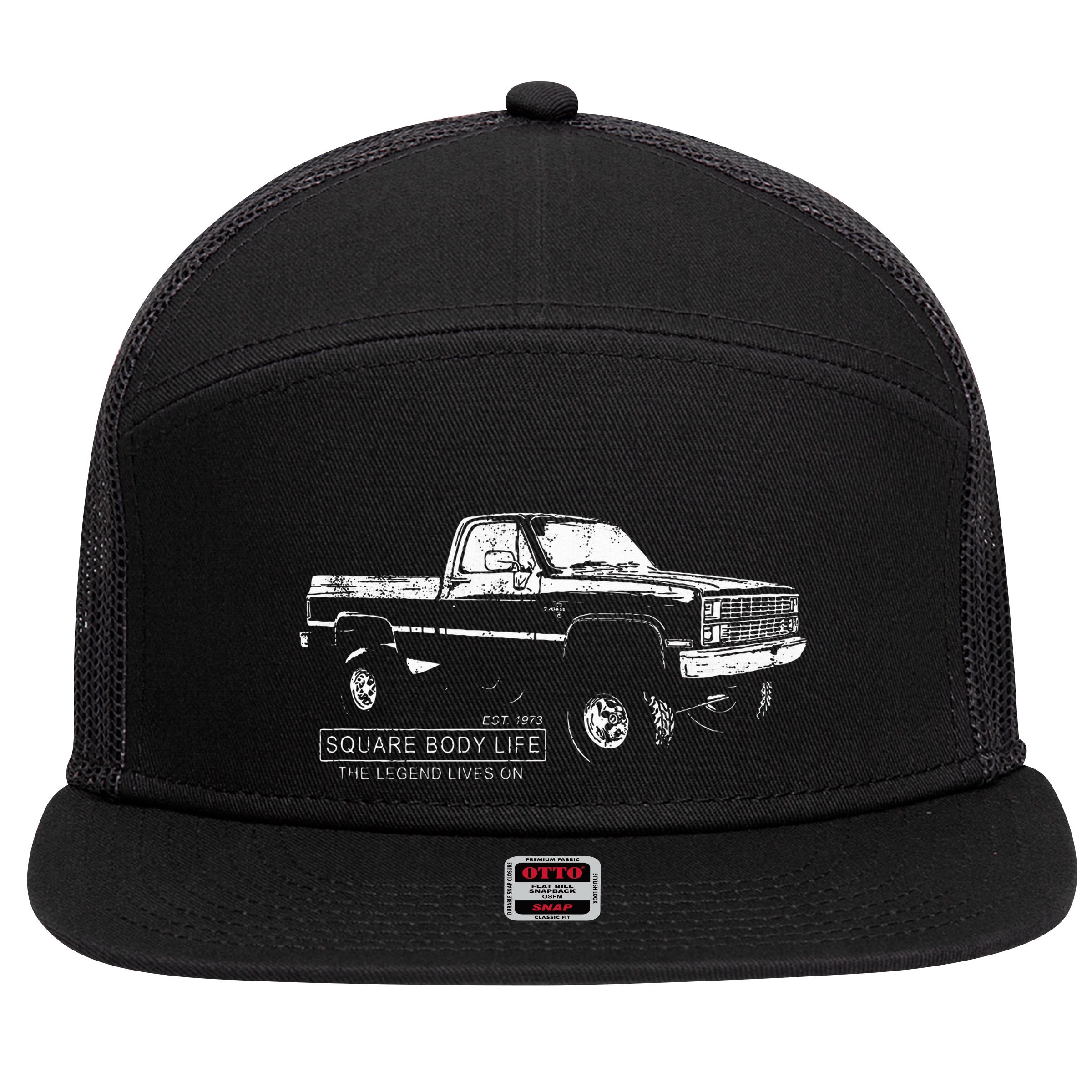 Square Body 80s Pickup Truck Squarebody 7 Panel Mesh Trucker Snapback Hat