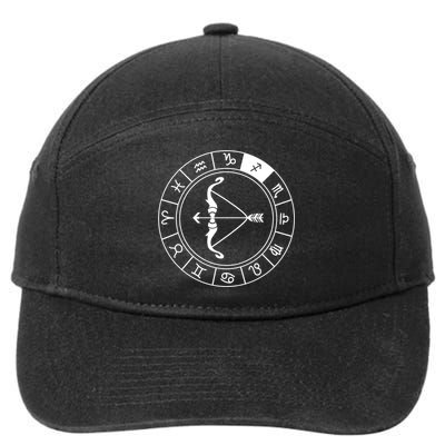 Sagittarius Bow And Arrow Zodiac Sign Sagittarius Gift 7-Panel Snapback Hat