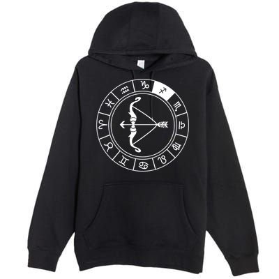 Sagittarius Bow And Arrow Zodiac Sign Sagittarius Gift Premium Pullover Hoodie