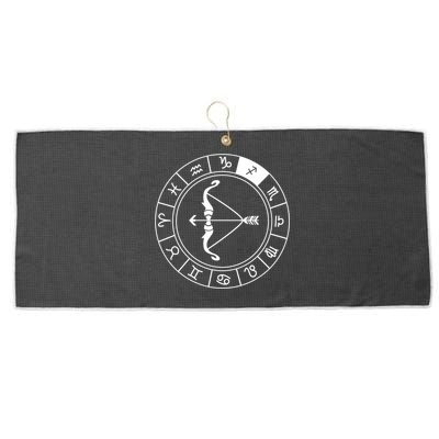 Sagittarius Bow And Arrow Zodiac Sign Sagittarius Gift Large Microfiber Waffle Golf Towel