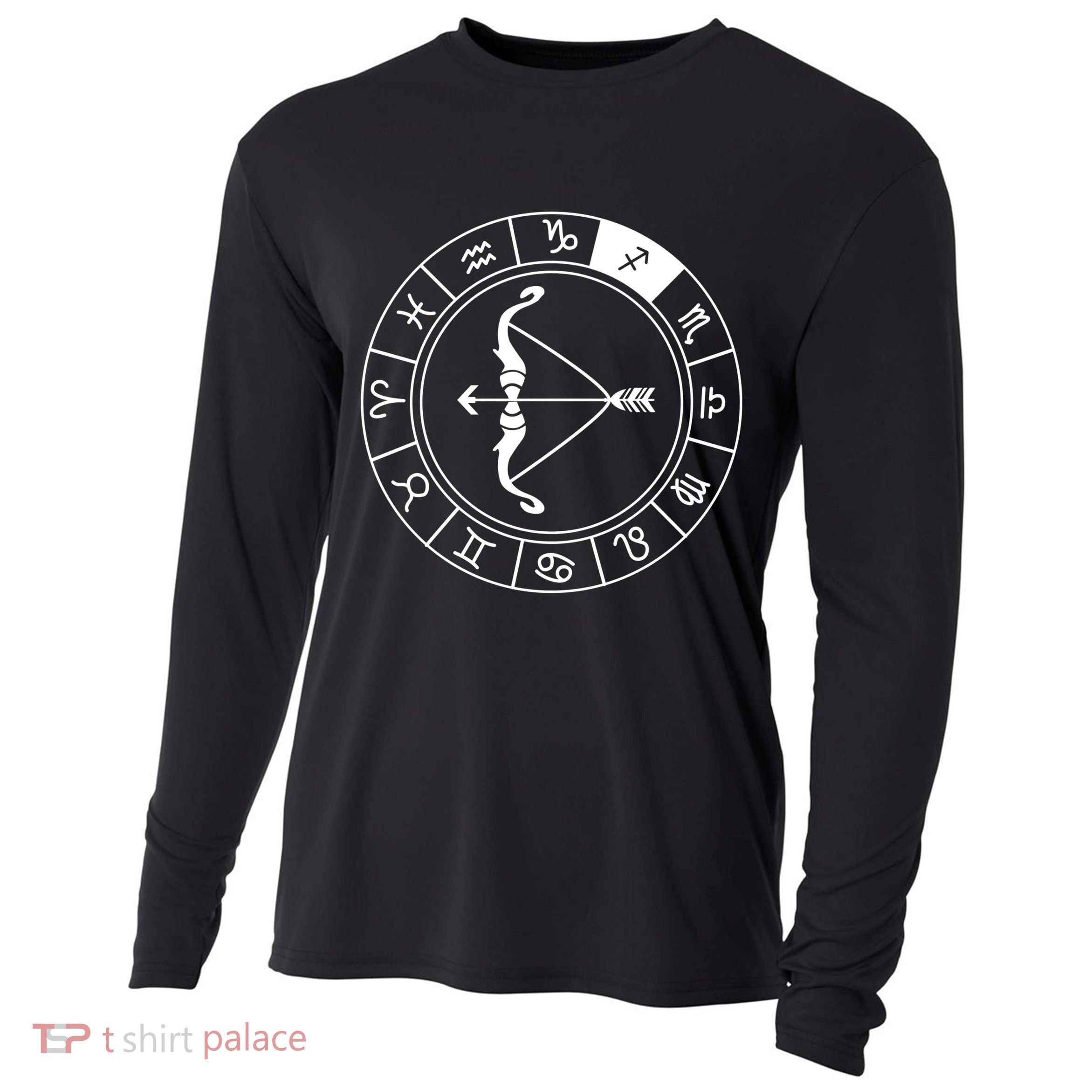 Sagittarius Bow And Arrow Zodiac Sign Sagittarius Gift Cooling Performance Long Sleeve Crew