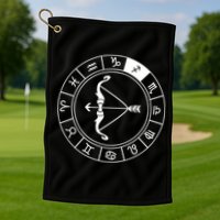 Sagittarius Bow And Arrow Zodiac Sign Sagittarius Gift Golf Towel