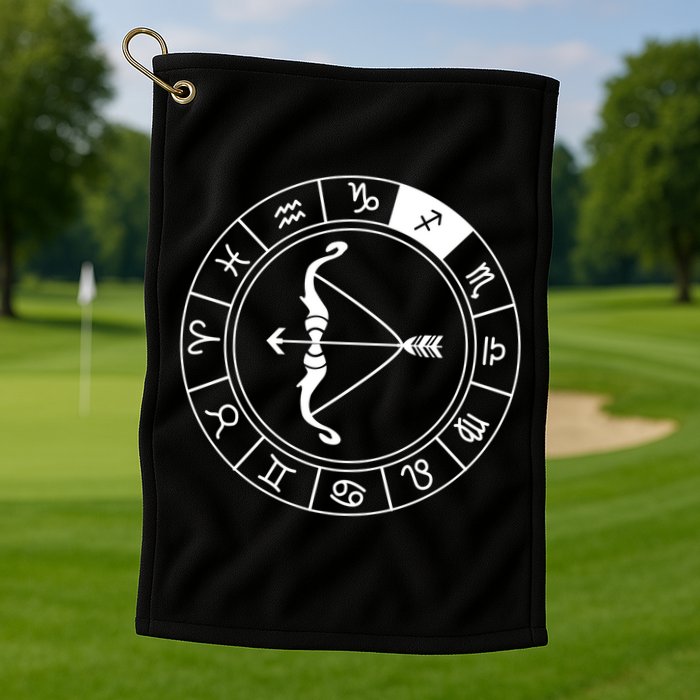Sagittarius Bow And Arrow Zodiac Sign Sagittarius Gift Golf Towel