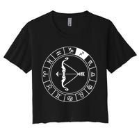 Sagittarius Bow And Arrow Zodiac Sign Sagittarius Gift Women's Crop Top Tee