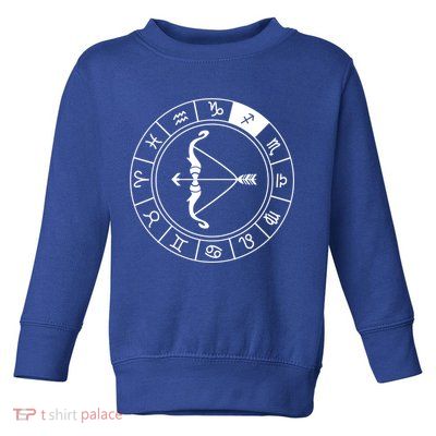 Sagittarius Bow And Arrow Zodiac Sign Sagittarius Gift Toddler Sweatshirt