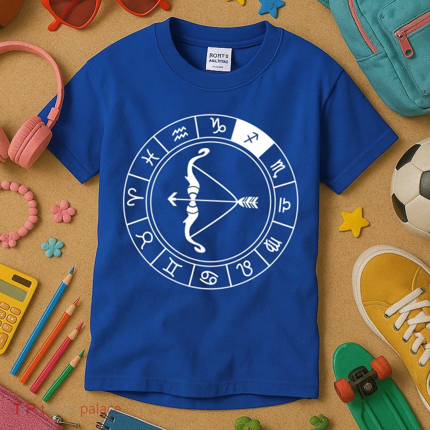 Sagittarius Bow And Arrow Zodiac Sign Sagittarius Gift Kids T-Shirt