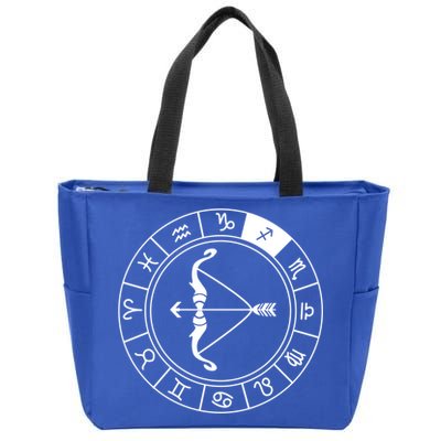 Sagittarius Bow And Arrow Zodiac Sign Sagittarius Gift Zip Tote Bag