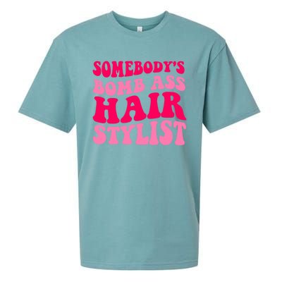 Somebody's Bomb Ass Hairstylist Cute Gift Sueded Cloud Jersey T-Shirt